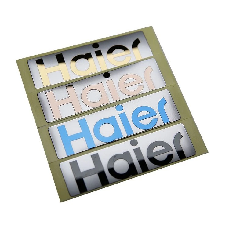 Black Chrome Metal Nickel Stickers Logo