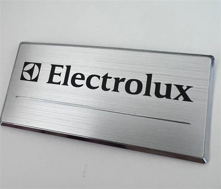 Brushed Aluminum Logo Sticker Label